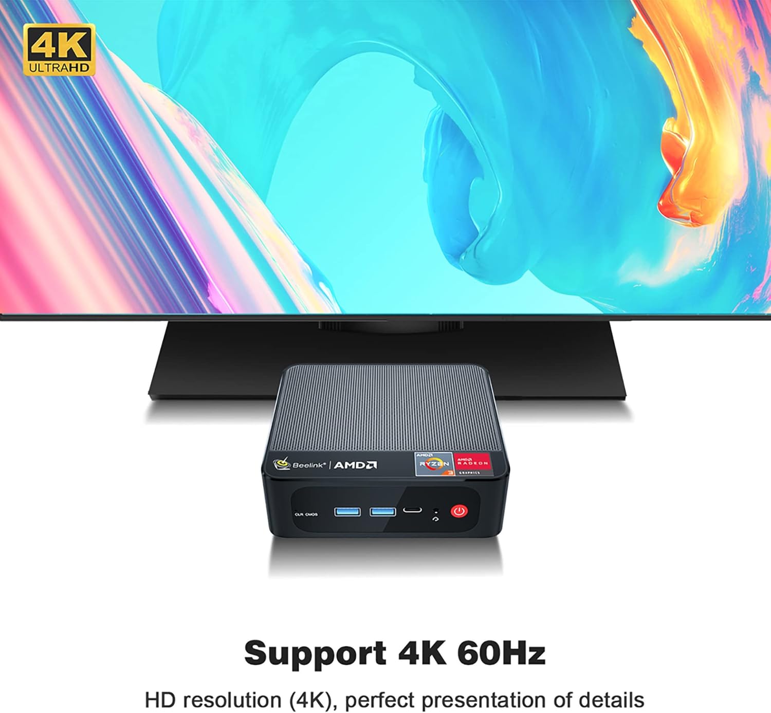 Beelink SER3 Versatile Mini PC Windows 11 Pro, AMD Ryzen 3 3200U(up to 3.5GHz) 2C/4T, Dual Channel RAM Up to 32GB, Radeon Vega 3 Graphics to Support 4K@60Hz Dual Display Support Win11(16GB/500GB)