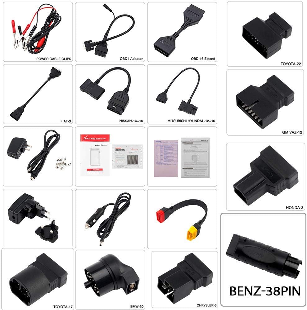 LAUNCH X431 PRO Mini Bi-Directional Scan Tool Full System Scanner,Key Program,31+Service,Variant Coding, Active Test,AutoAuth for FCA SGW,Full Connector Kits, Free Update &Gift [2022 New]
