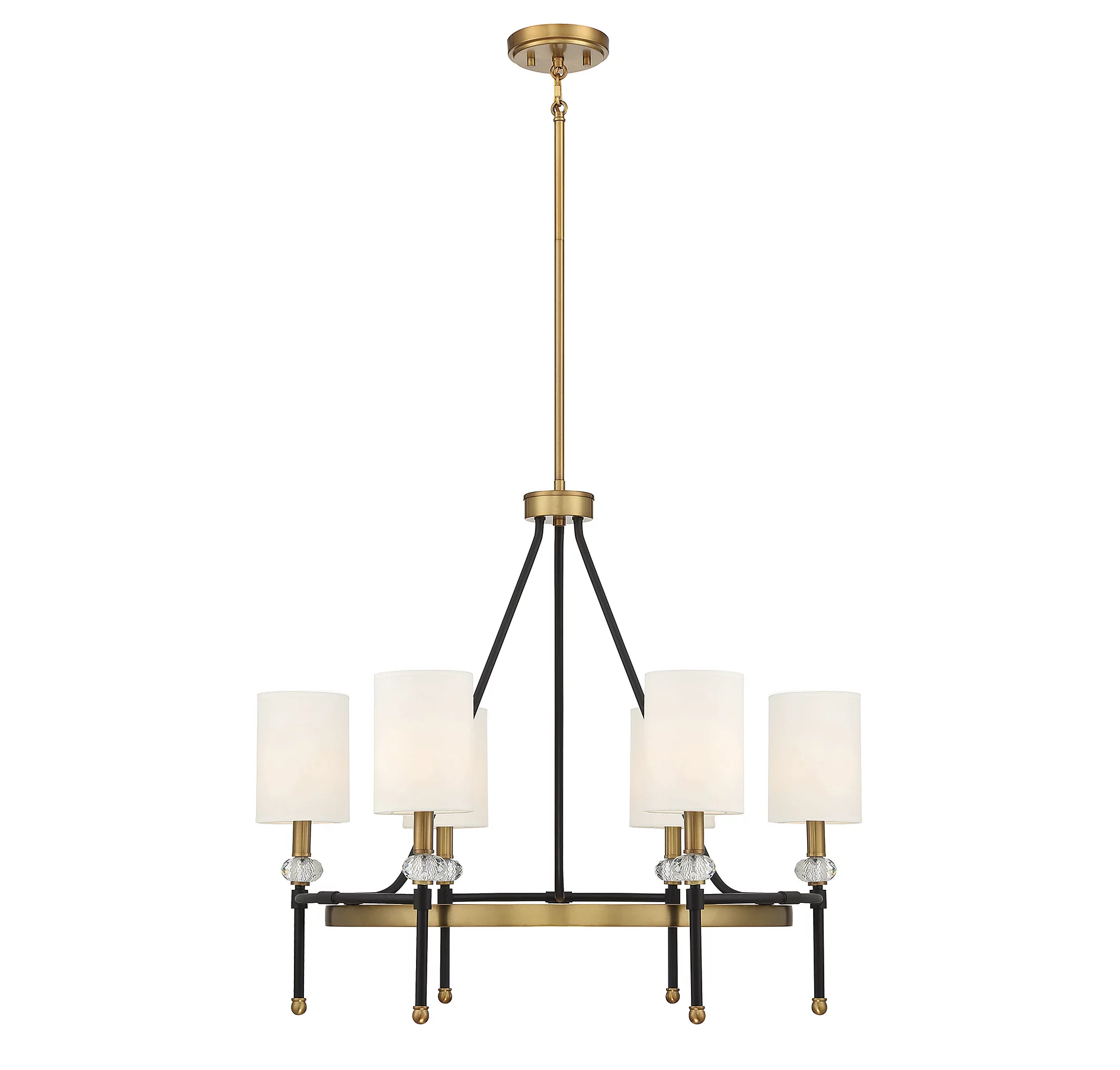 Savoy House 1-1893-6-143 Tivoli 6 Light Chandelier in Matte Black with Warm Brass Accents (28" W x 24"H)