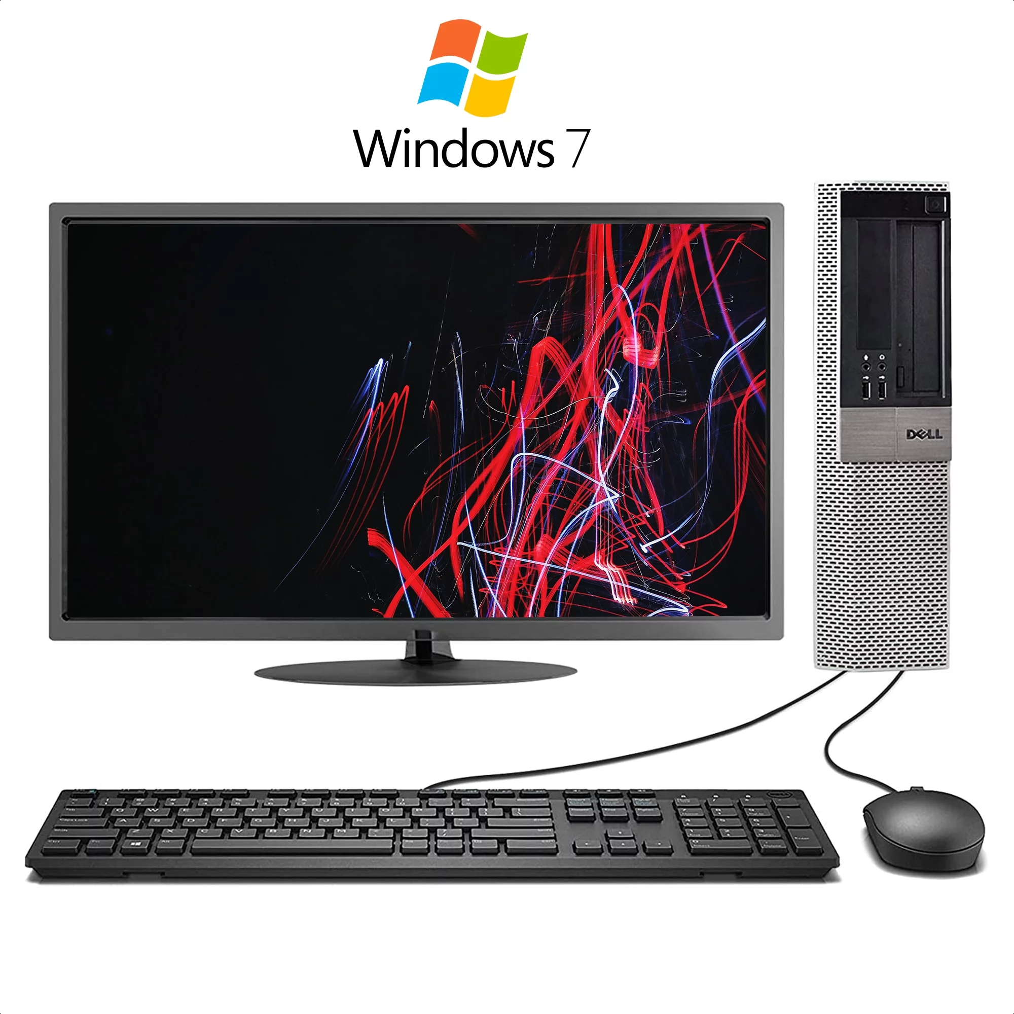Dell OptiPlex 3020 Desktop Computer Tower i5 Dual Core 3.40 Ghz Computer PC 16GB DDR3 RAM 2TB Hard Drive Wifi DVDRW Windows 10 Pro 64 Bit (Refurbished Desktop PC) with 17" LCD Monitor - Curated Treasures Market