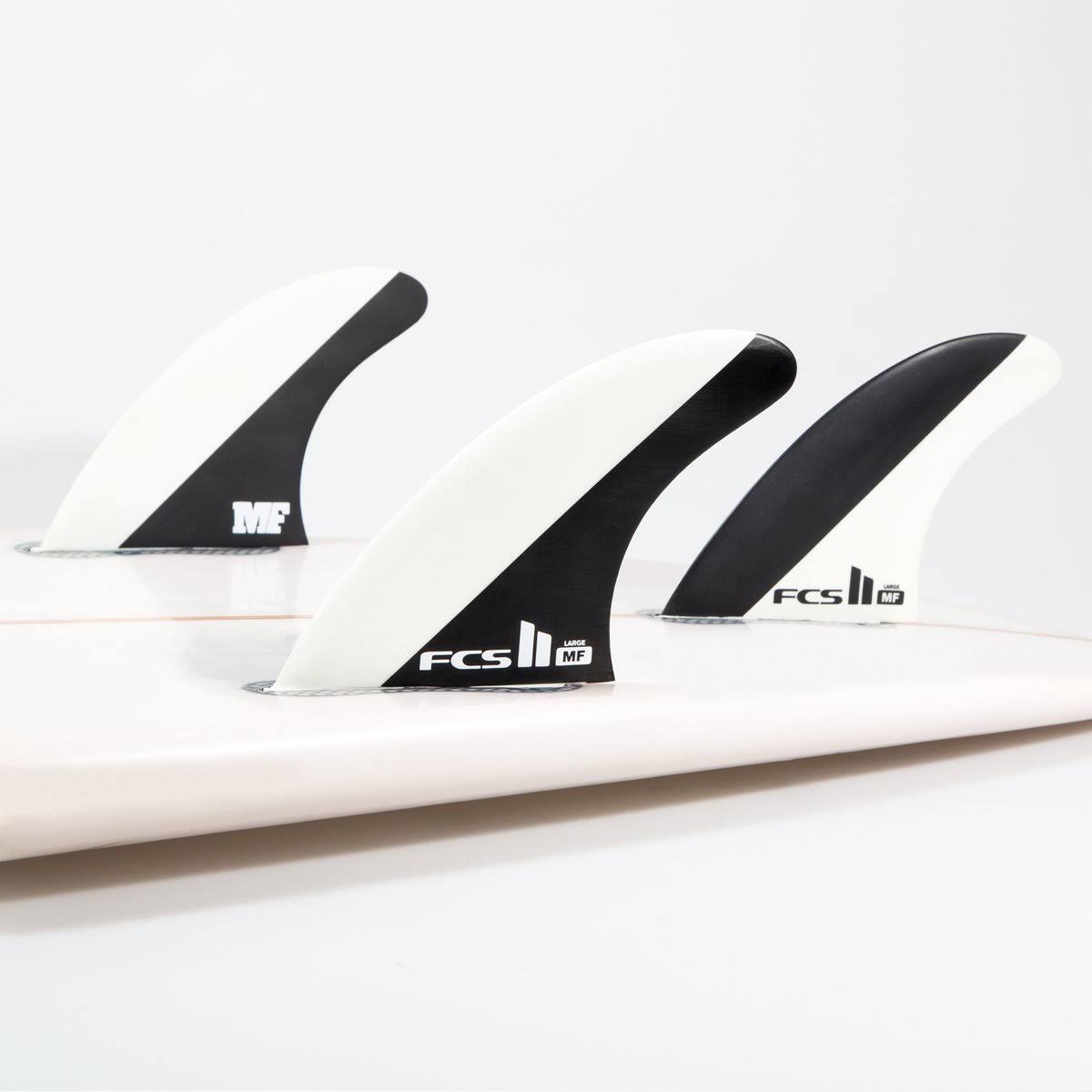FCS II Mick Fanning Tri Fin Set Black/White Medium