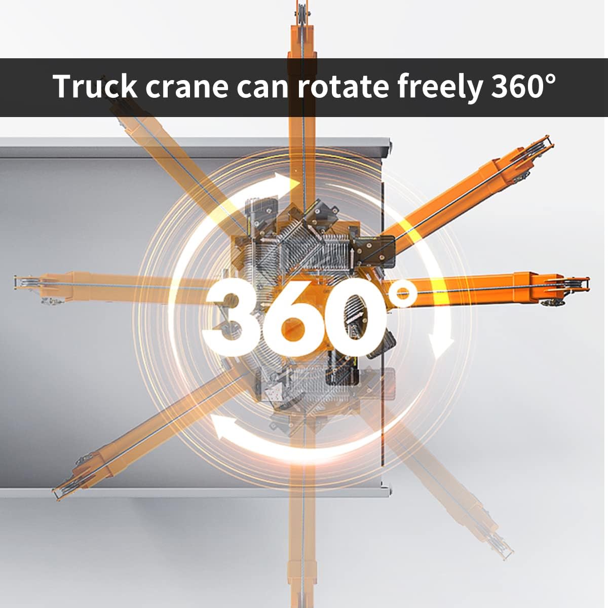 ROCK-HULK New 1100lb Folding Truck-Mounted Crane, with Electric Winch 3500 lb 12V, Painted Steel Pickup Truck Jib Cranes 360 Swivel (1100 lb)
