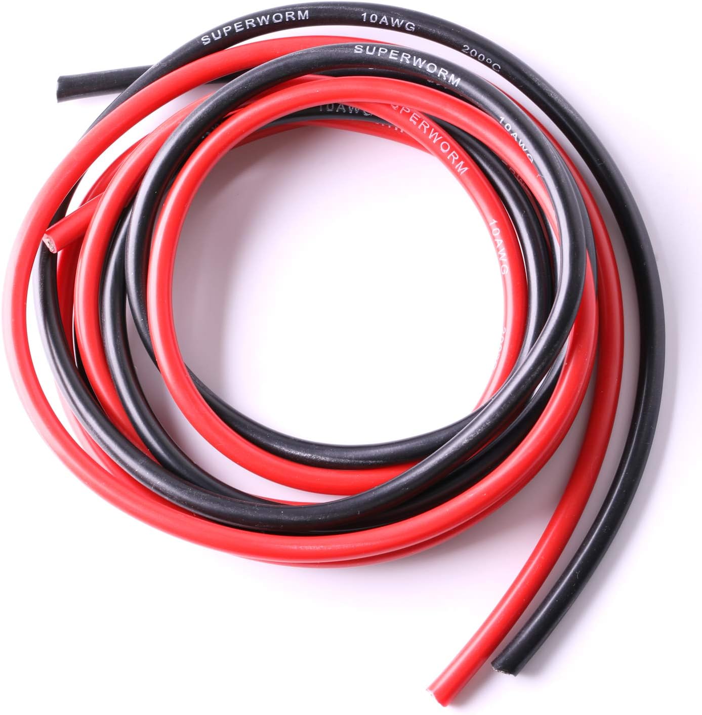 8 Gauge Silicone Wire 50 feet Super Flexible Silicone Wire 8 AWG SUPERWORM Pack of 2