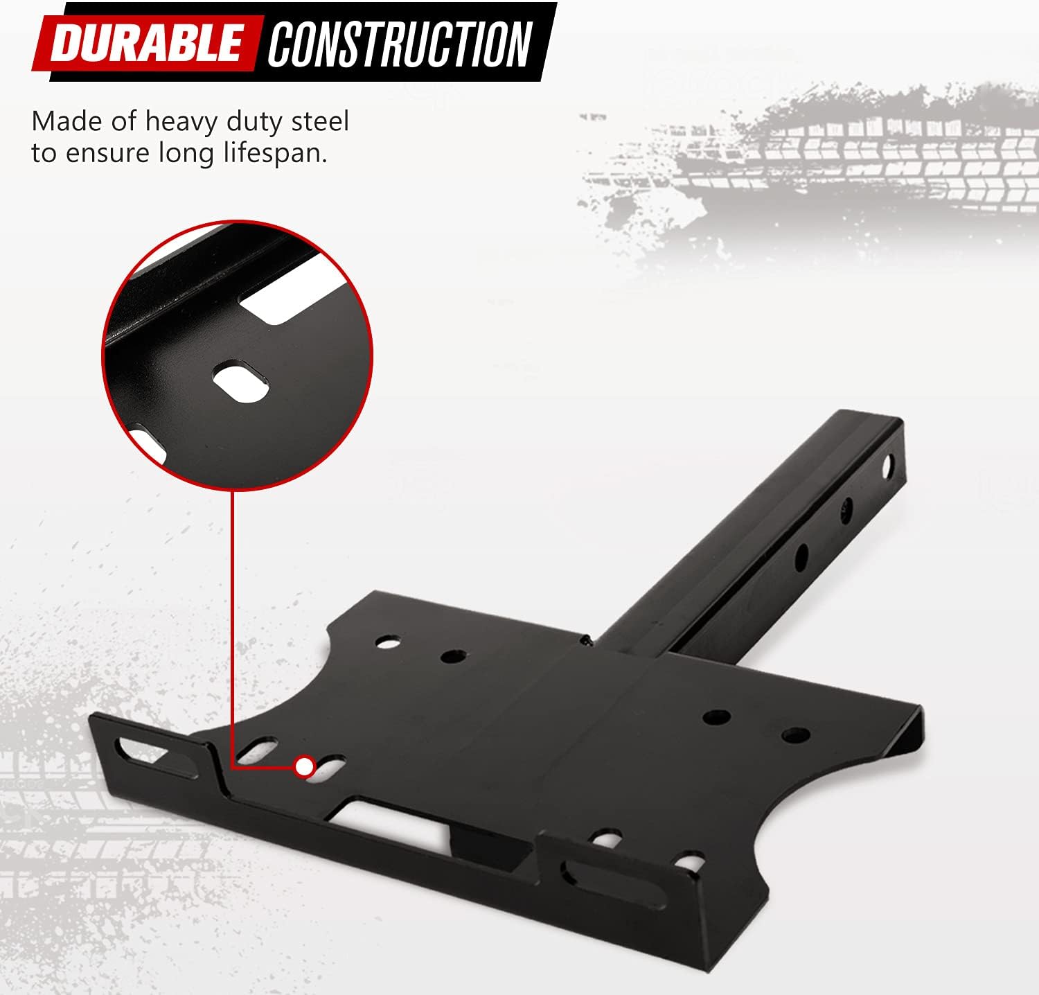 FIERYRED Winch Cradle Winch Mounting Plate Universal 2" Trailer Hitch Winch Mount Bracket 1,300 lb. - 16,500 lb. Capacity for Recovery Winches,Fit for ATV UTV Truck Pack of 2