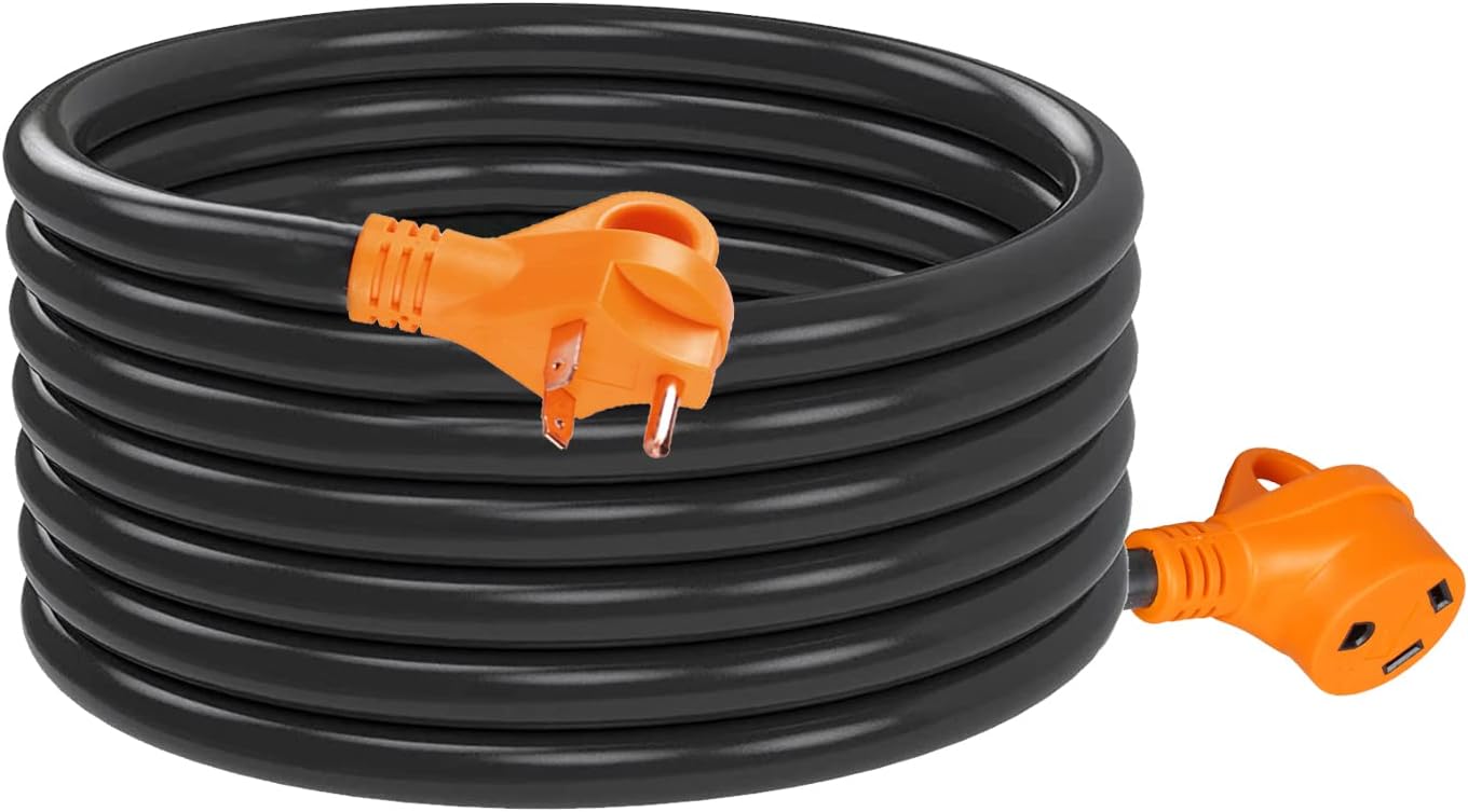 50 Amp 36 Feet RV Extension Cord, Heavy-Duty RV Power Cord with Finger Handle, Extension Cord for RV and Auto, STW 6/3 + 8/1 Generator Cord,14-50P/R Standard Plug