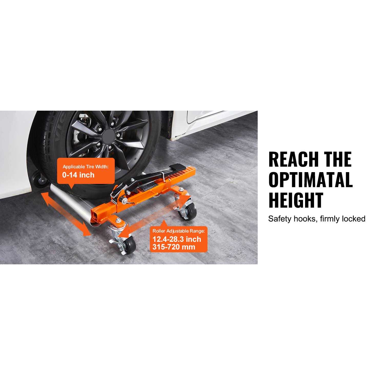 VEVOR Wheel Dolly 1 Piece Wheel Dolly Car Skate Heavy Duty Vehicle Positioning with Ratcheting Foot Pedal - Shop Hardware Tools Online Store