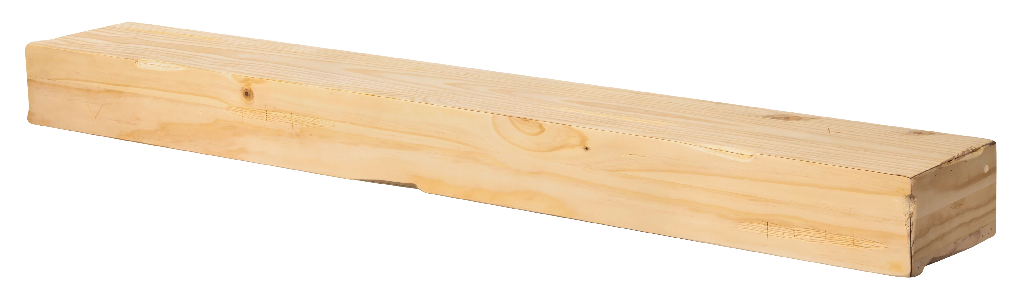Pearl Mantels Shenandoah Hand Distressed and Hand Finished Premium Pine Wood Mantel Shelf, Unfinished, Paint and Stain Grade, 72"L & 9"D, Versatile Hanging Choices, with or without Corbels (Included)