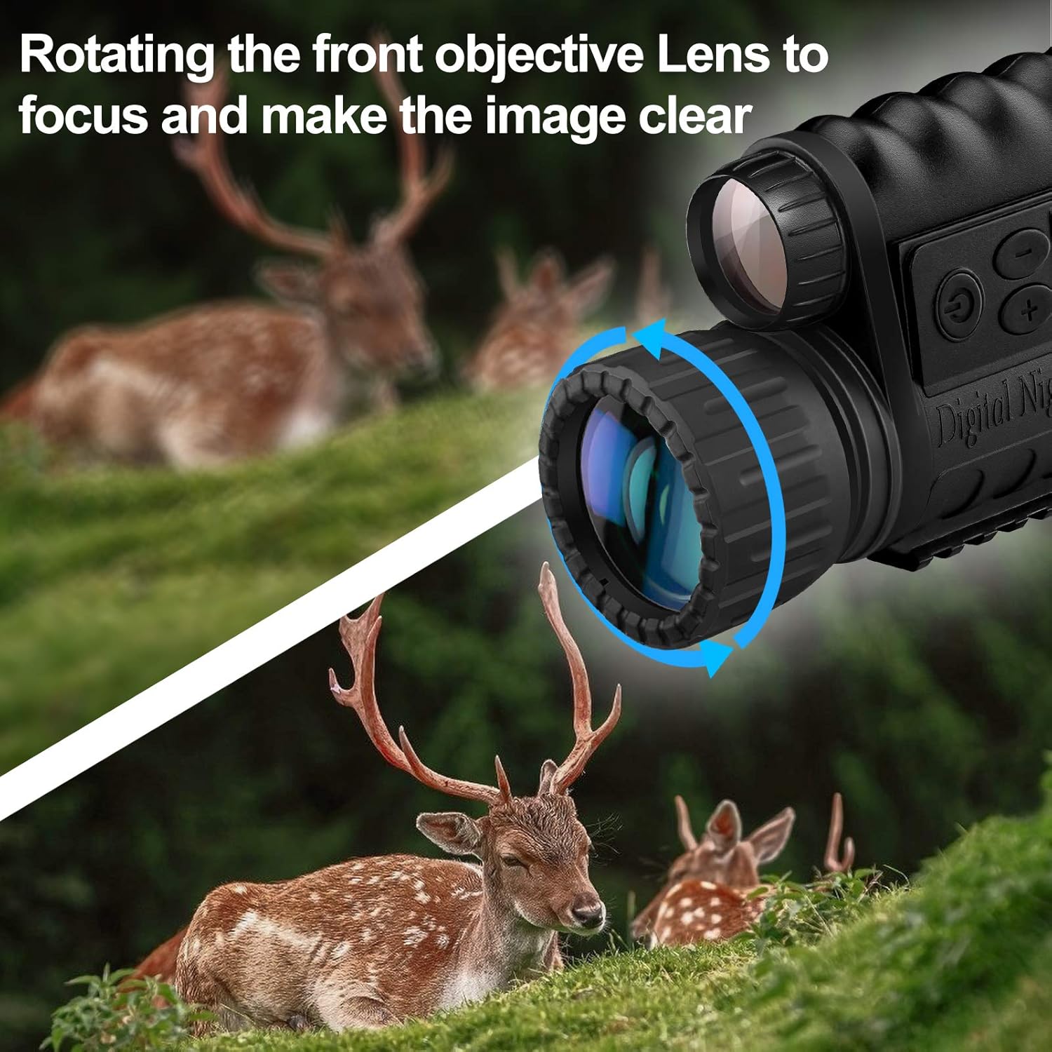 Night Vision Monocular, HD Digital Infrared Camera Scope 6x50mm with 1.5 inch TFT LCD High Power Hunting Gear Takes 5mp Photo 720 Video up to 350m/1150ft Detection Distance