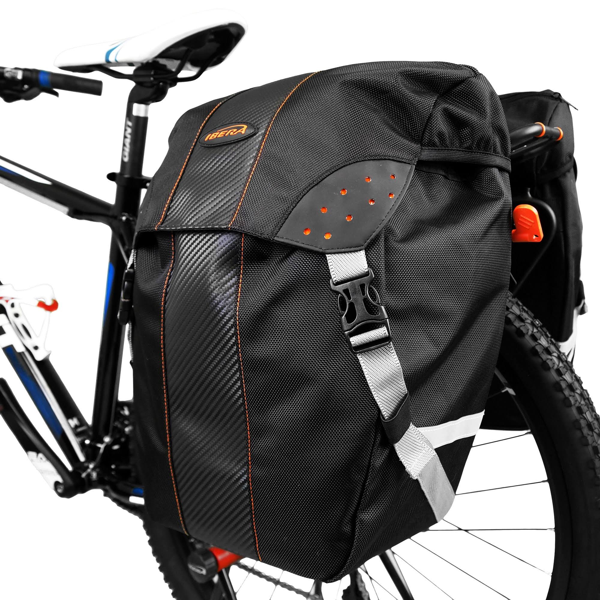 Ibera Bicycle Bag PakRak Clip-On Quick-Release All Weather Bike Panniers - Pair