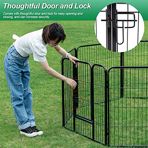 BestPet Dog Playpen Indoor 40 inch 16 Panels Metal Dog Pen Pet Dog Fence Outdoor Exercise Pen with Doors,Pet Puppy Playpen for RV Camping Yard, Black