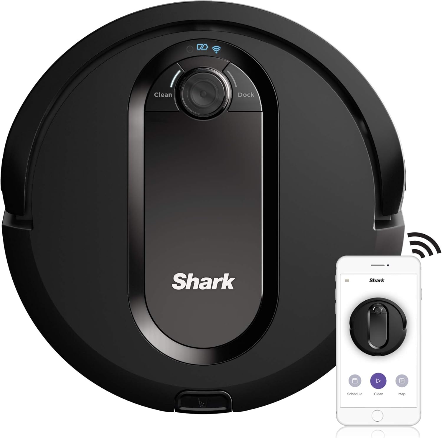 Shark IQ RV1001, Wi-Fi Connected, Home Mapping Robot Vacuum, Without Auto-Empty dock, Black