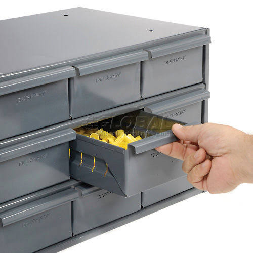 Durham 004-95 Modular 9 Drawer Steel Storage Cabinet- Gray