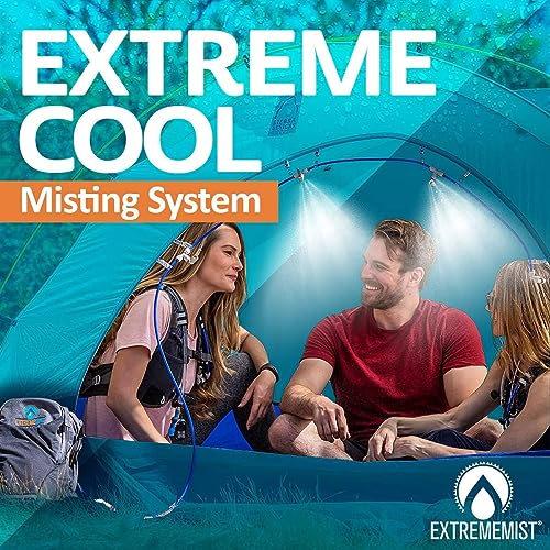 EXTREMEMIST Portable Misting System - 4 Mist Nozzles and Wireless Remote | Easy to Setup | 16 ft. Mist Line for Outdoor Patios, Golf Carts, Greenhouses, Canopy, Decks & More