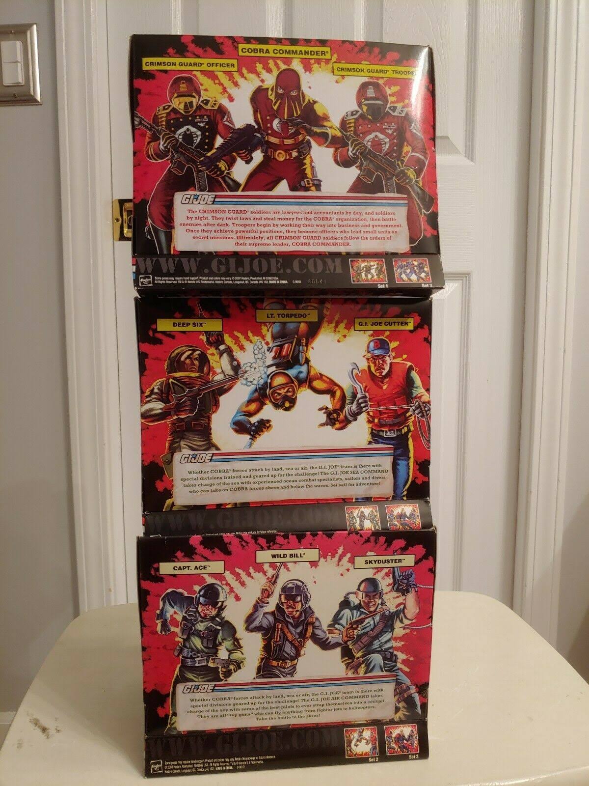 G I Joe 25th Anniversary Air Command Exclusive Boxed Set of 3 Action Figures Wild Bill Captain Ace Skyduster