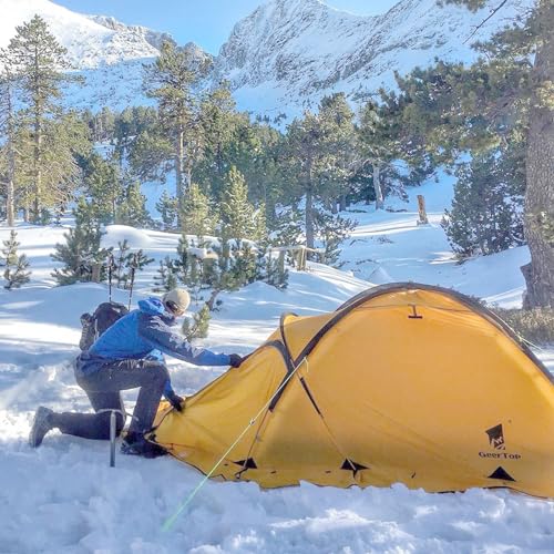 Geertop Portable 2 Person 4 Season Tent Waterproof Backpacking Tent Double Layer All Weather for Camping Hiking Travel Climbing Mountaineering - Easy Set Up
