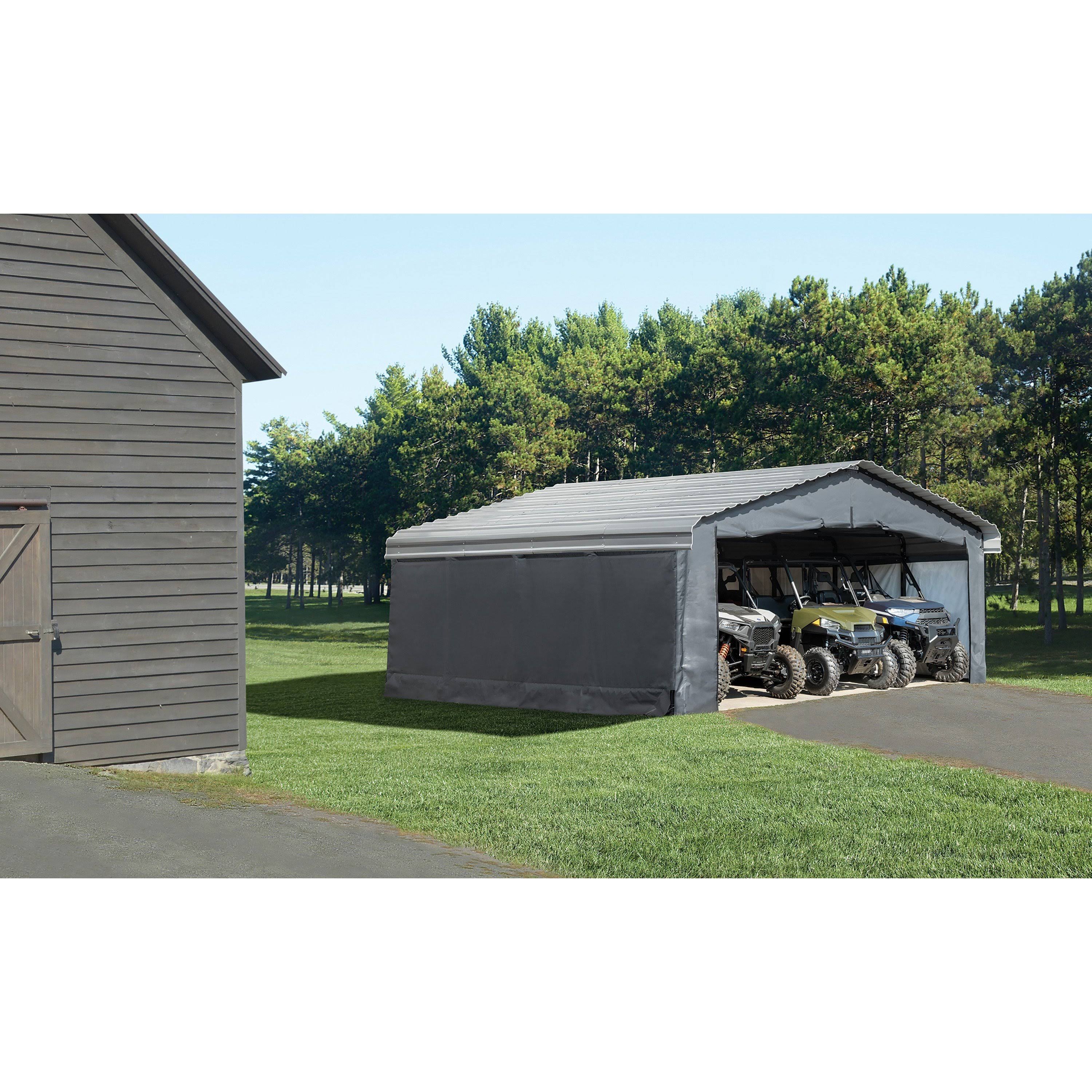 Arrow Carport 20 ft. x 20 ft. Enclosure Kit, Gray
