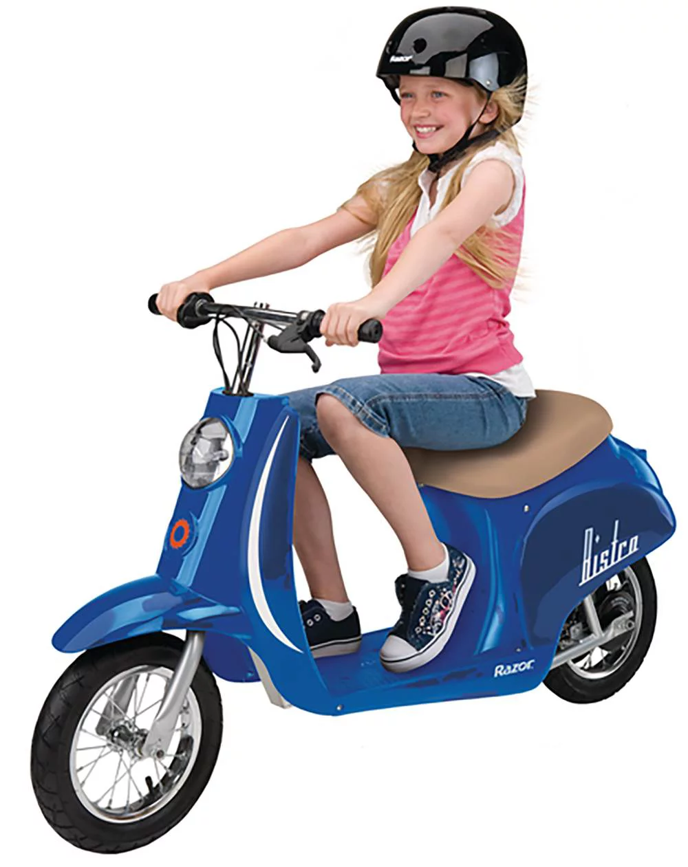 Razor Pocket Mod Miniature Euro 24V Electric Retro Scooters, 1 Blue & 1 Red