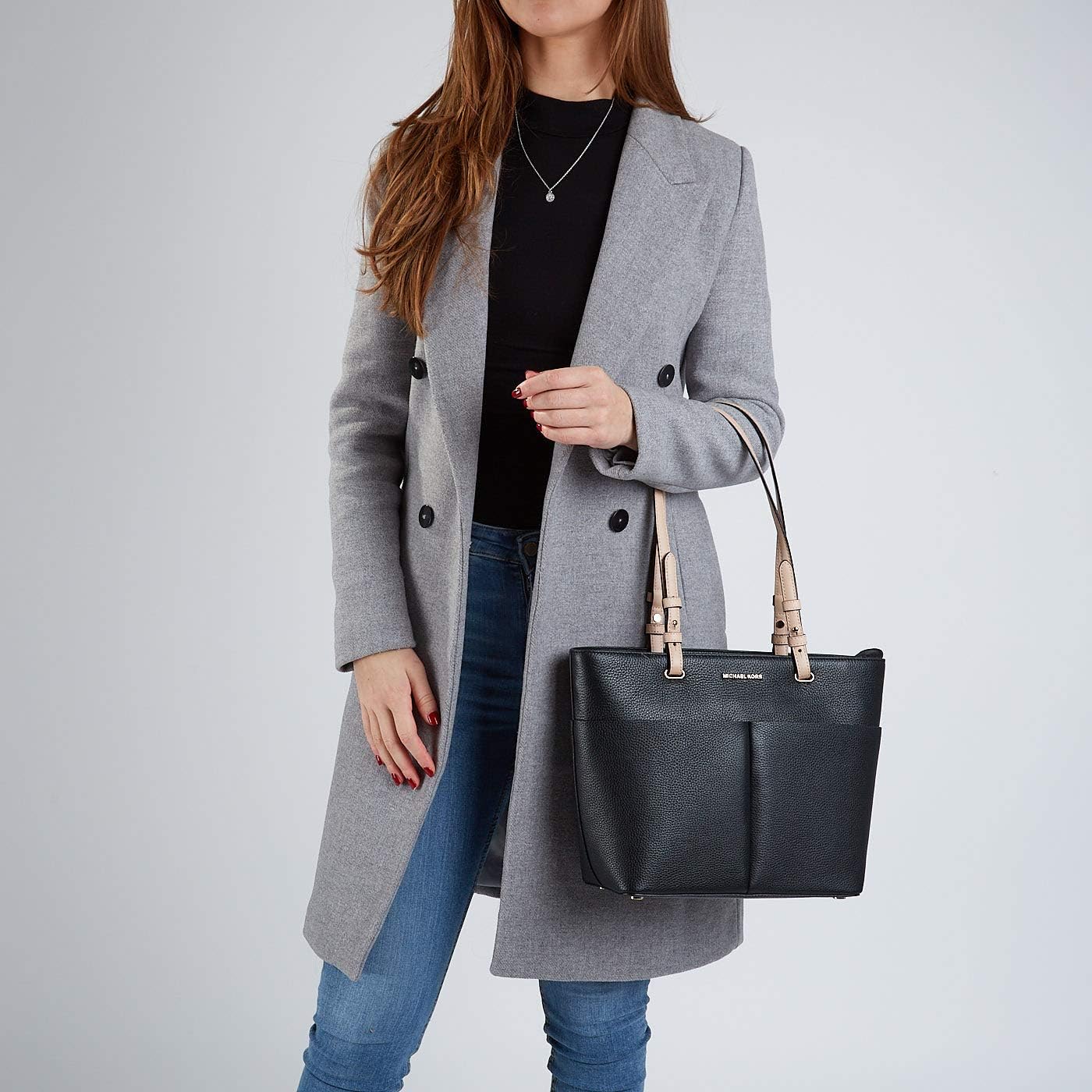 Michael Michael Kors Bedford Medium Top Zip Pocket Tote Black One Size