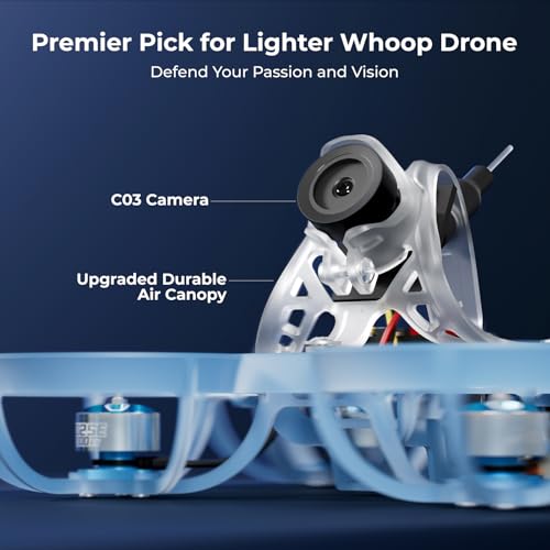 BETAFPV Air75 Brushless Whoop Quadcopter, Ultralight 1S 75mm Micro Whoop Drone with C03 FPV Camera, G473 5IN1 Air Flight Controller ELRS Receiver 0802SE 23000KV Motors for FPV Racing Freestyle