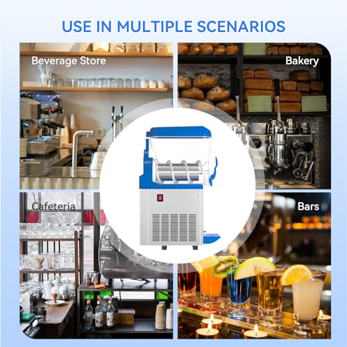Commercial Slushy Machine - 1000W 30L Tanks Slush Maker Machine 304 Stainless Steel Commercial Margarita Machines Efficient Cooling the Ideal Slushie Machine for Bars Cafes Restaurants