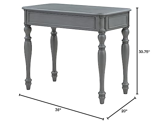 OSP Home Furnishings Country Meadows 36 Inch Writing Desk with Drawer, Plantation Grey