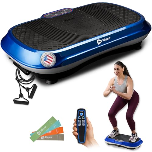 Lifepro Waver Vibration Plate Exercise Machine – High-Intensity Vibration for Muscle Activation, Full-Body Workout Vibrating Platform with Loop Bands, Fitness Equipment for Strength Toning & Fat Loss