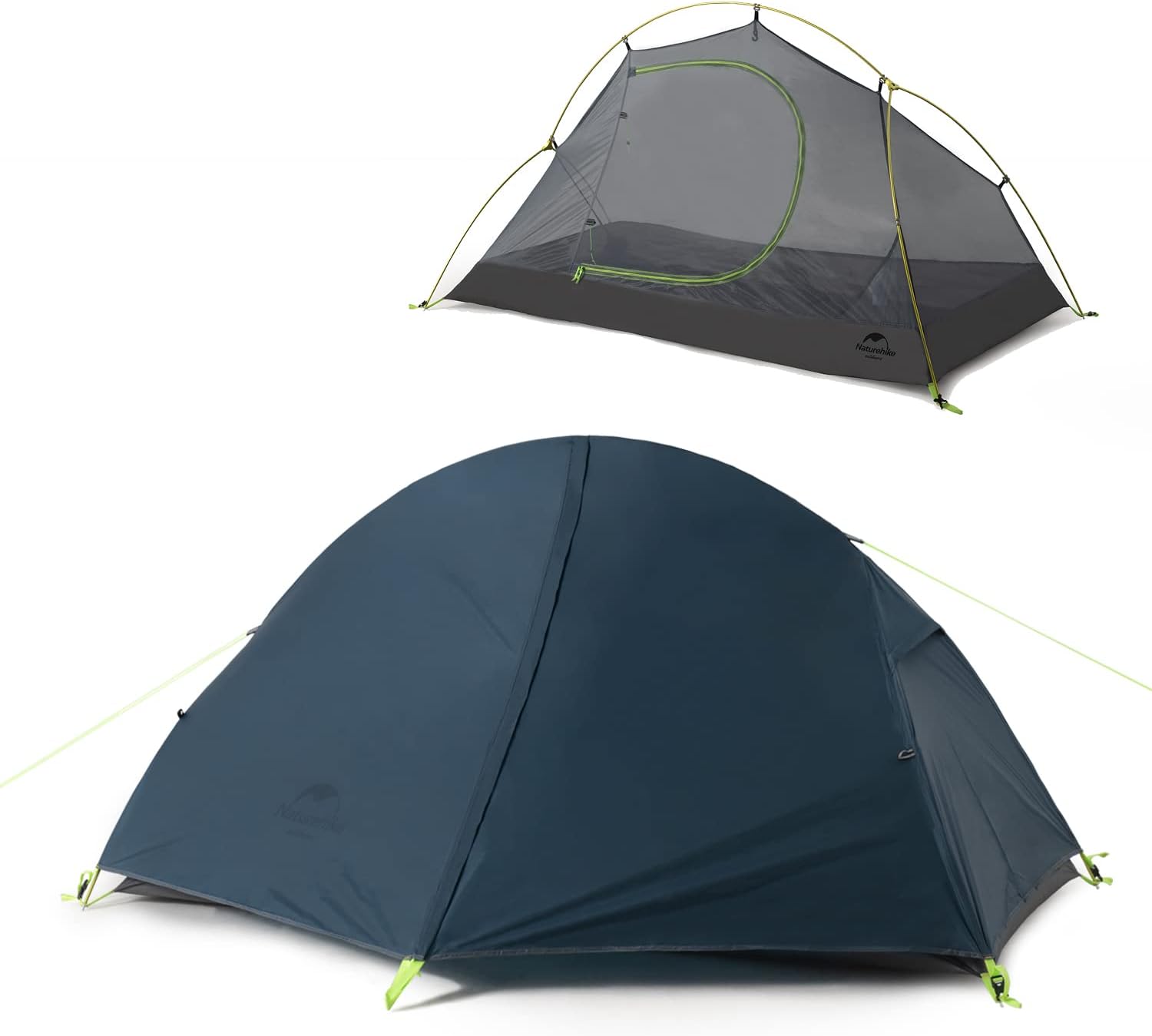 Naturehike Backpacking Camping Tent 1 Person Ultralight Waterproof Compact Portable Lightweight for Outdoor Hiking Cycling Bikepacking, 3-4 Season, Easy Setup, Anti-UV, Large Size with Footprint