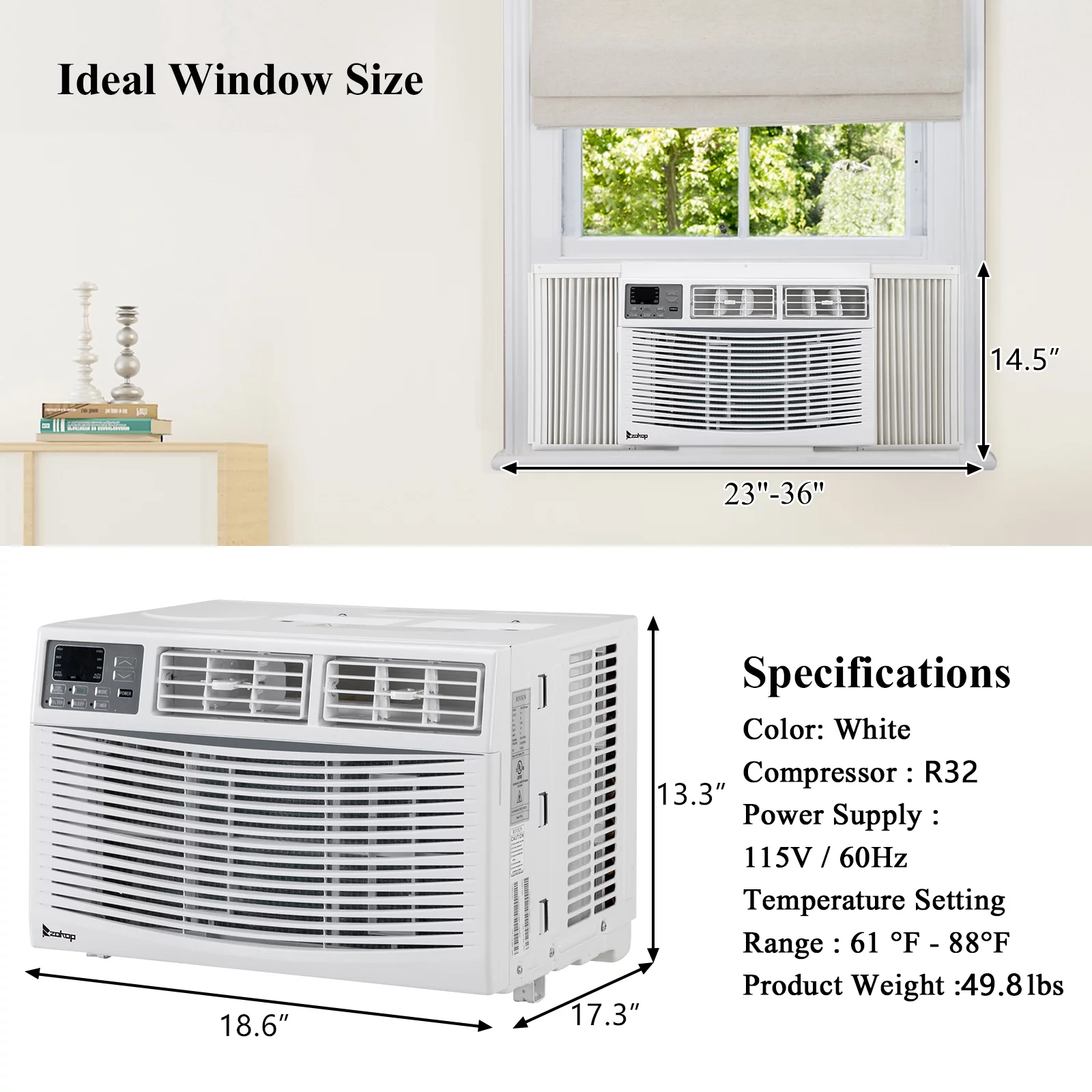 OverPatio 10000BTU Window Air Conditioner W/Remote Control