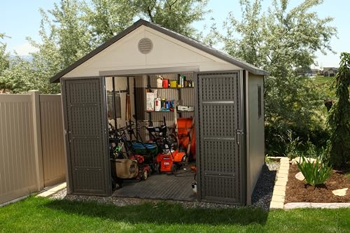 Lifetime 6433 Outdoor Storage Shed with Windows, 11 by 11 Feet