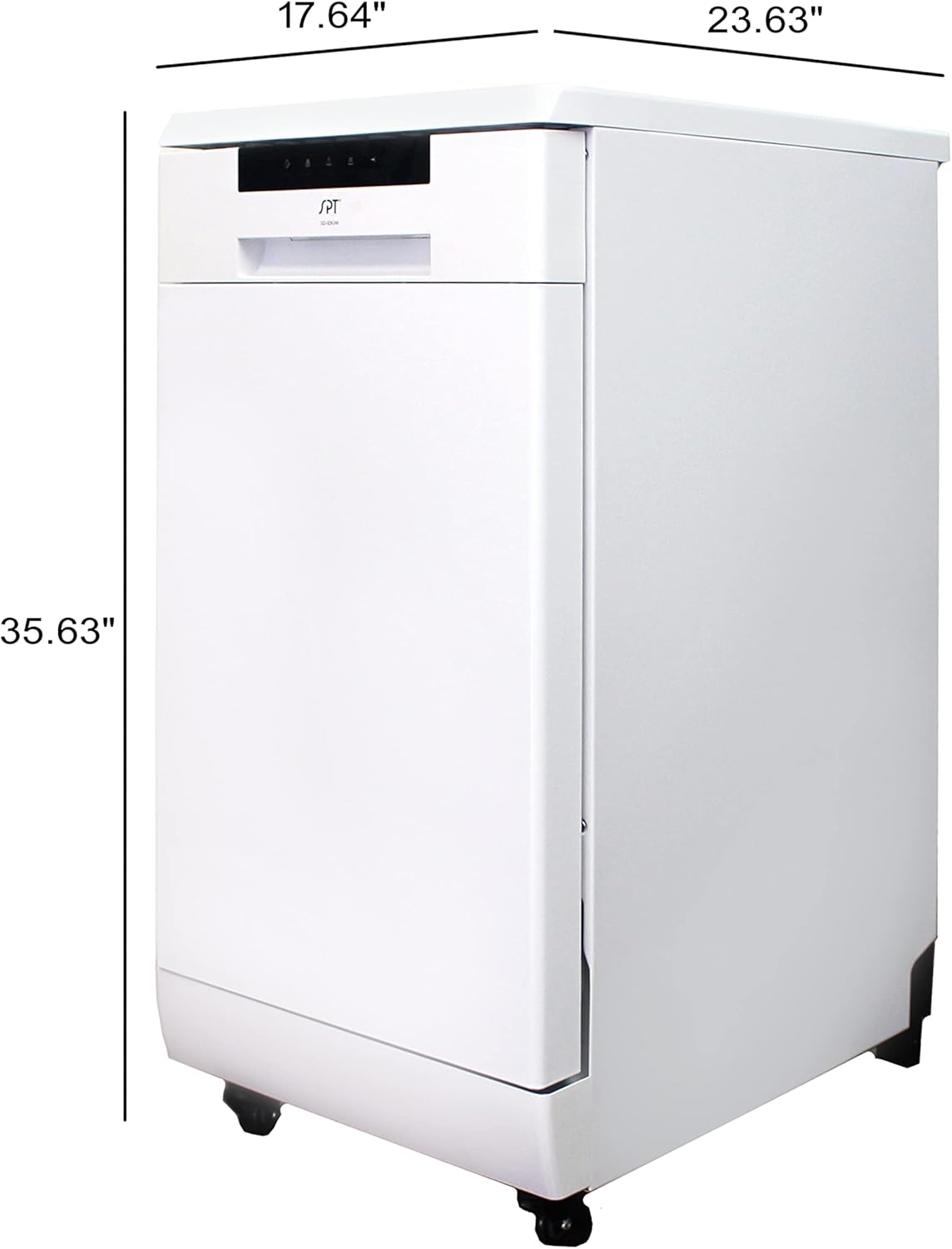 SPT SD-9263WA 18″ Wide Portable Dishwasher with ENERGY STAR, 6 Wash Programs, 8 Place Settings and Stainless Steel Tub – White