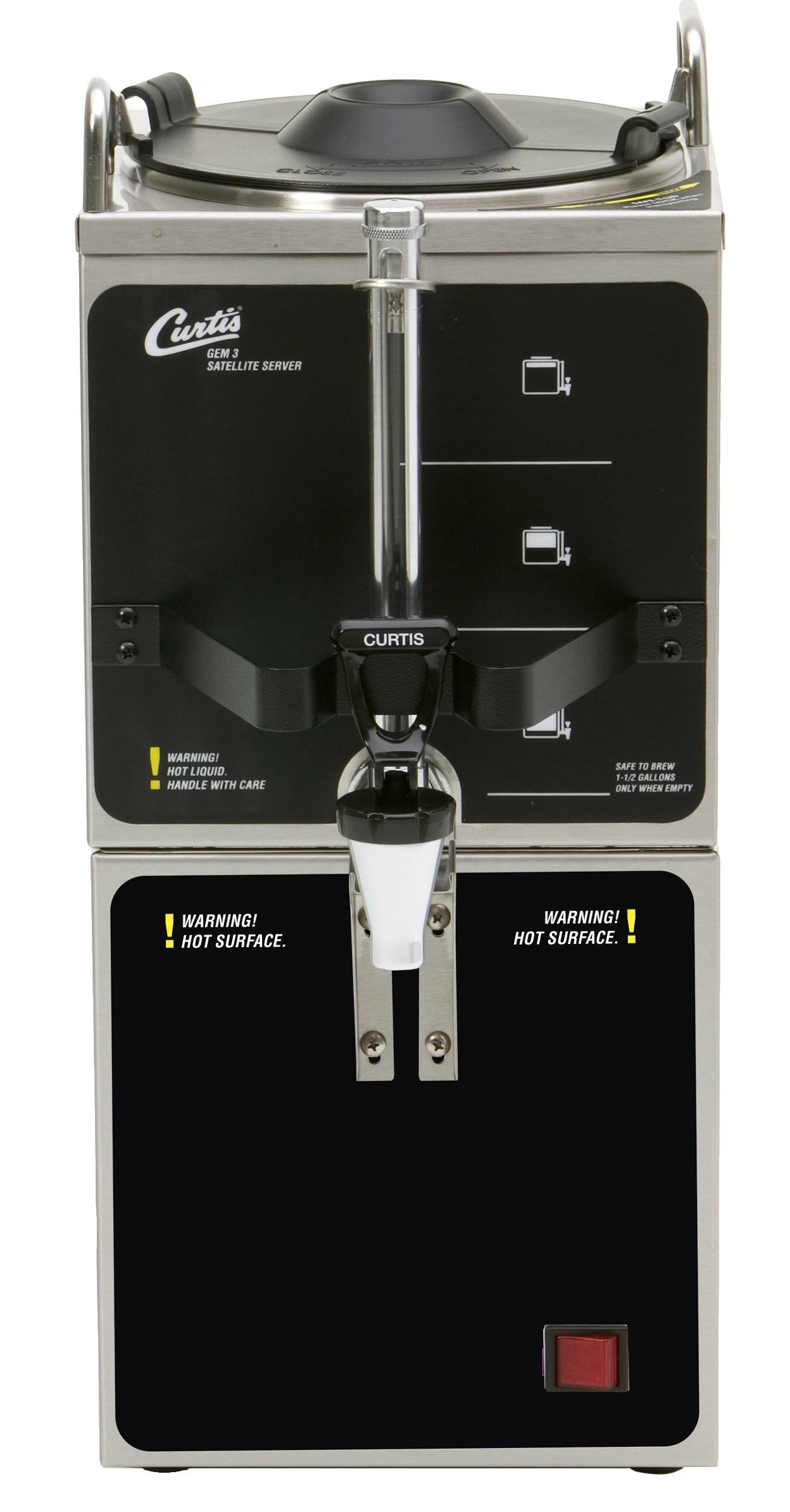 Wilbur Curtis Gemini 1.5 Gallon Satellite Dispenser and Warmer Stand - Commercial Beverage Dispenser that Preserves Flavor and P