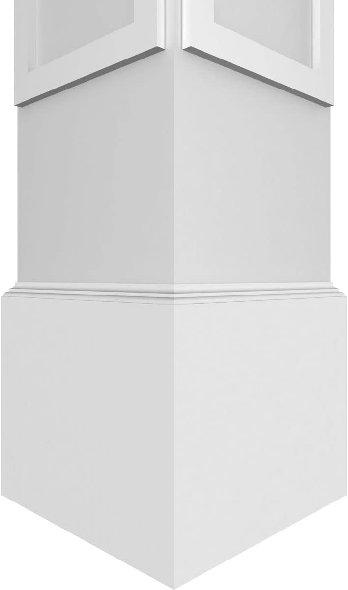 Ekena Millwork 8"W x 8'H Craftsman Classic Square Non-Tapered X-Board Farmhouse Fretwork Column w/ Standard Capital & Standard Base