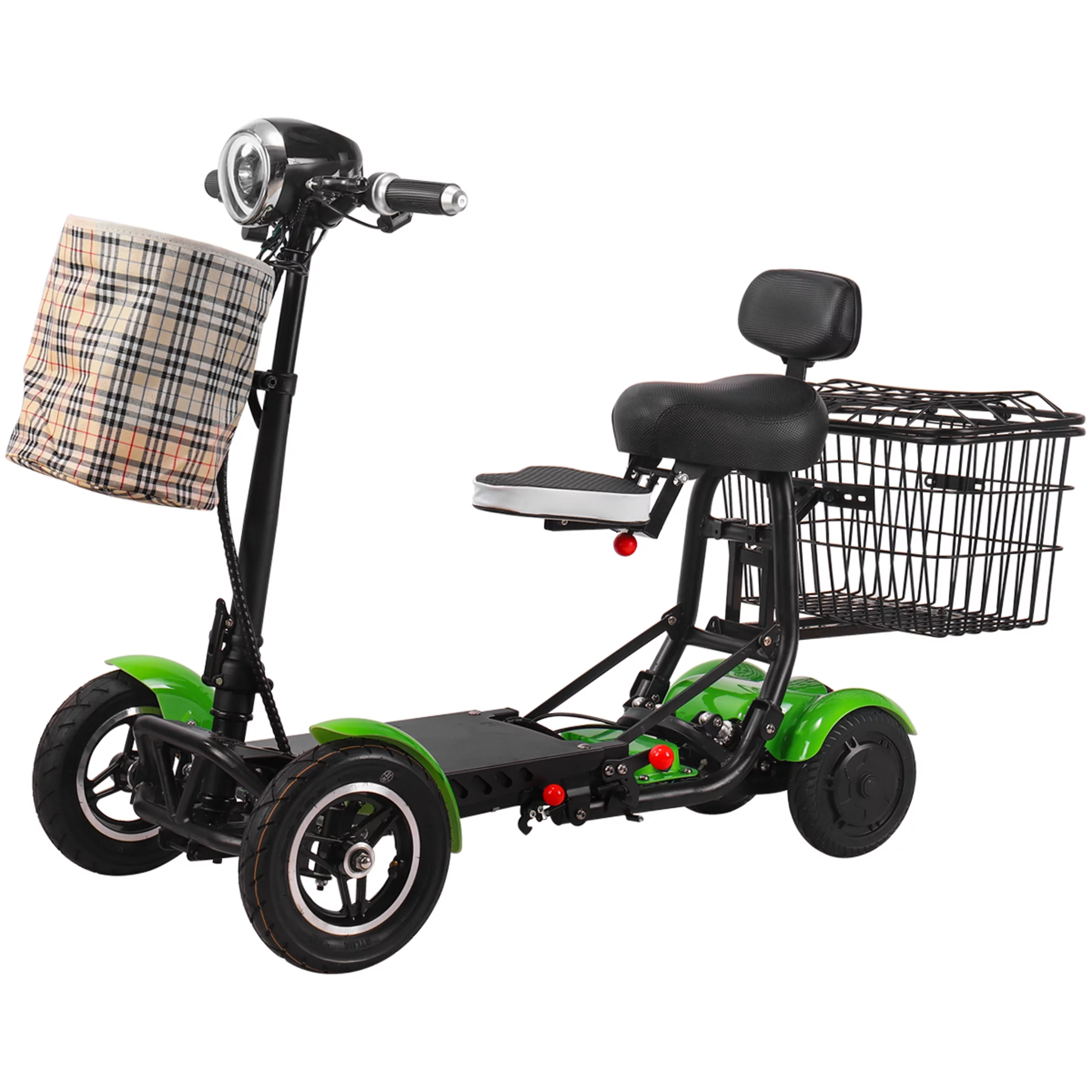 Bangeran Electric Mobility Scooter, 4 Wheel Foldable Portable, Up to 12 Miles - Blue