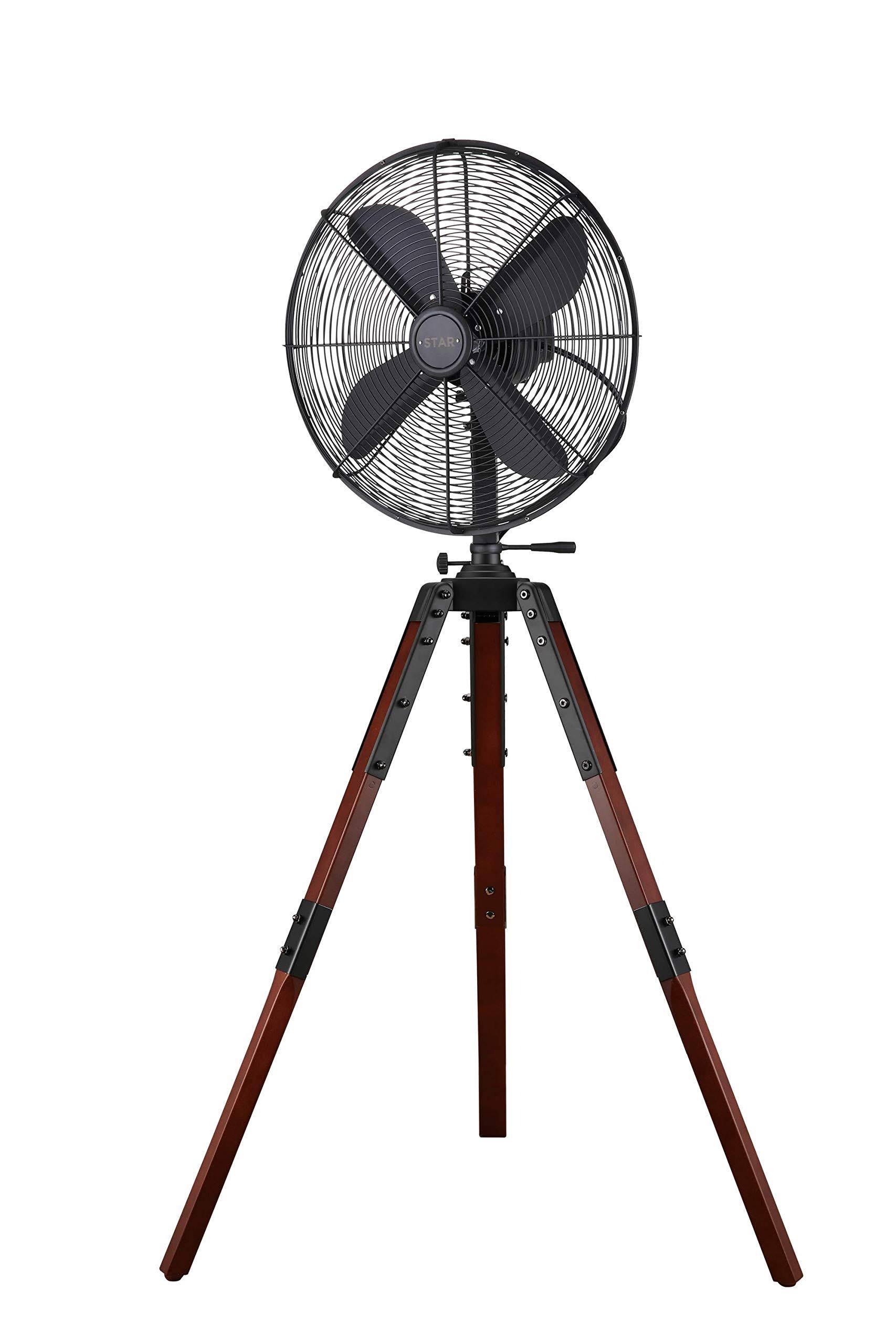 Star Fans Tripod 16&& Oscillating Floor Fan, Black