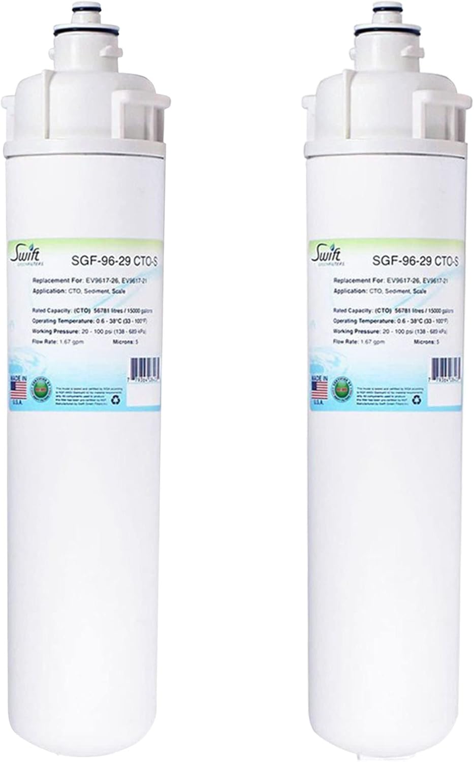 Swift Green Filters SGF-96-29 CTO-S Compatible Commercial Water Filter for EV9617-26, EV9617-21 (2 Pack),Made in USA