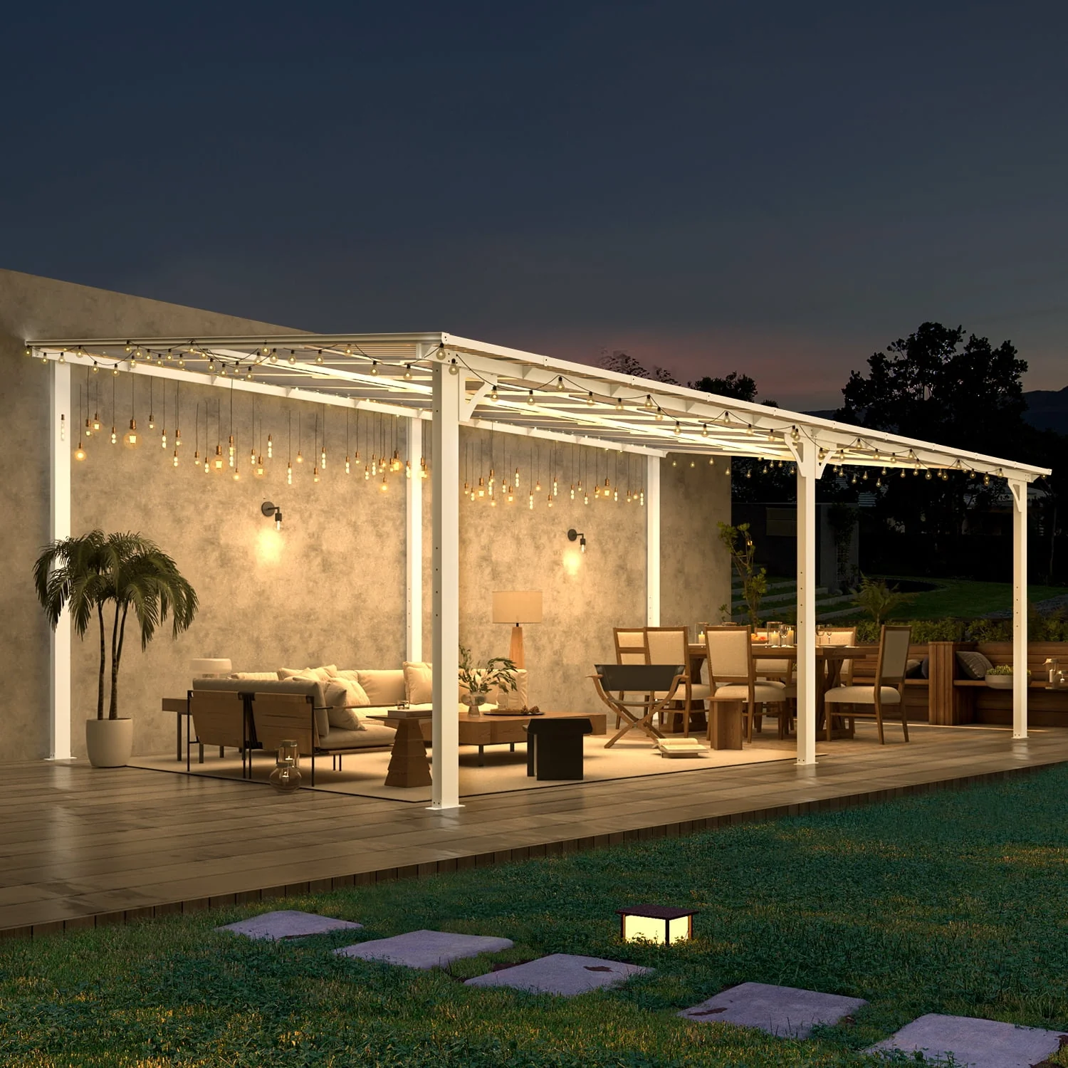 AECOJOY 10' x 14' Hardtop Gazebo Outdoor Aluminum Pergola for Garden, Patio, Backyard-Gray
