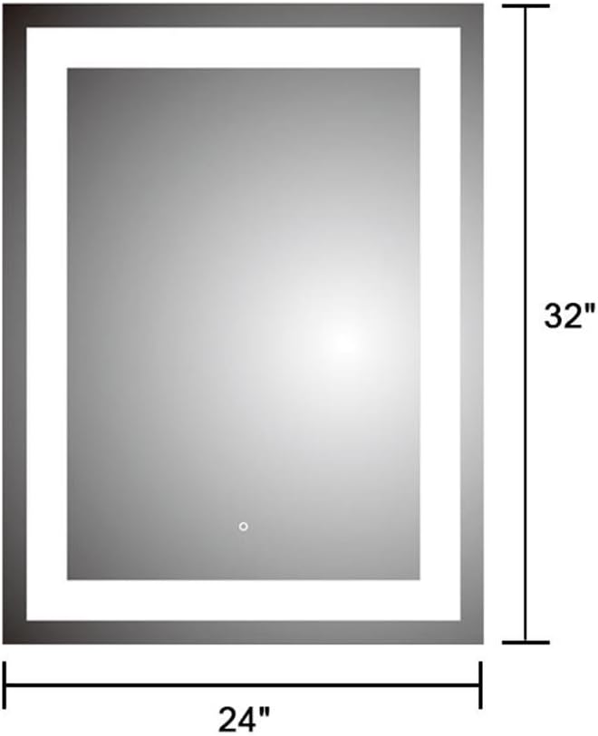 BHBL 60 x 36 Inch Illuminated LED Bathroom Mirror with Smart Button, Anti Fog, Dimmable, Bluetooth Speakers, Vertical & Horizontal Mount, Hotel Office Bar Mirror (D224-6036A)
