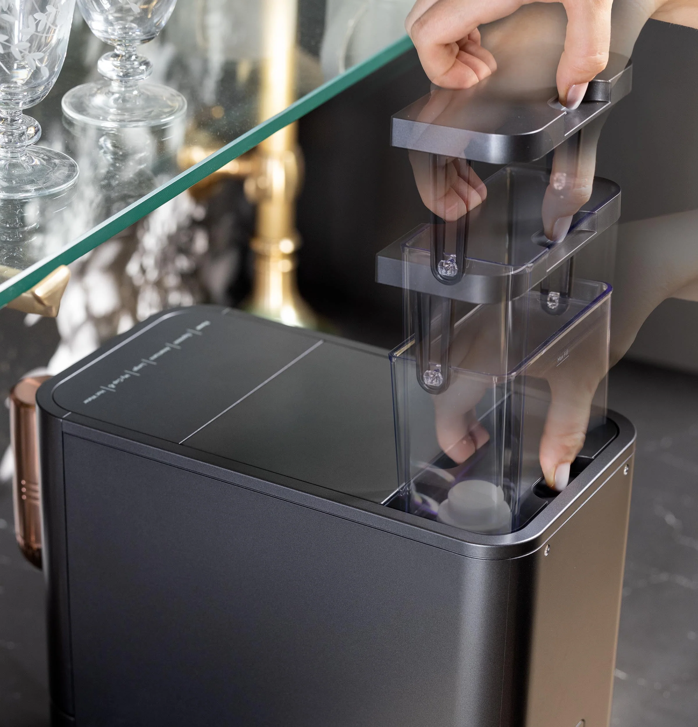Café Affetto Automatic Espresso Machine + Milk Frother | Built-In & Adjustable Espresso Bean Grinder | One-Touch Brew in 90 Seconds | Matte Black, 1.2 Liter, (C7CEBBS3RD3)