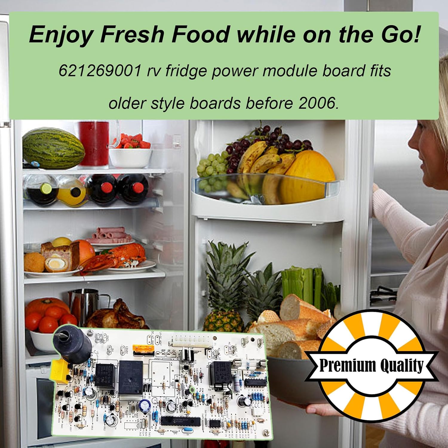 621269001 RV Refrigerator 2-Way Power Supply Circuit Board for Norcold N1095, N64X, N84X Series, S/N 9044283 & Below Refrigerators, Used to Trailers/Campers/Rvs Refrigerators Parts