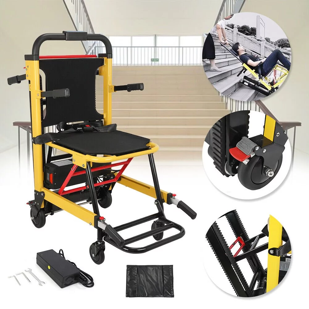 Rocita Portable Electric Chair - Track Climbing Wheelchair, Assist Stair Chair Electric Bariatric Wheelchair with 440lbs Max Load for Adults Seniors