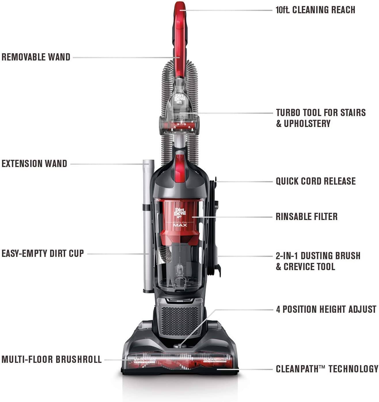 Dirt Devil Ud70174b Endura Max Upright Vacuum