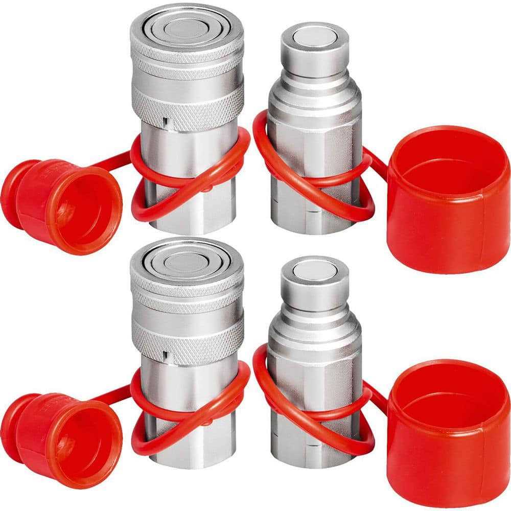 VEVOR Skid Steer Hydraulic Quick Connect 1/2 in. Body Hydraulic Coupler 1/2 in. NPT Hydraulic Coupling Quick Connect 2-Pairs - Shop Hardware Tools Online Store