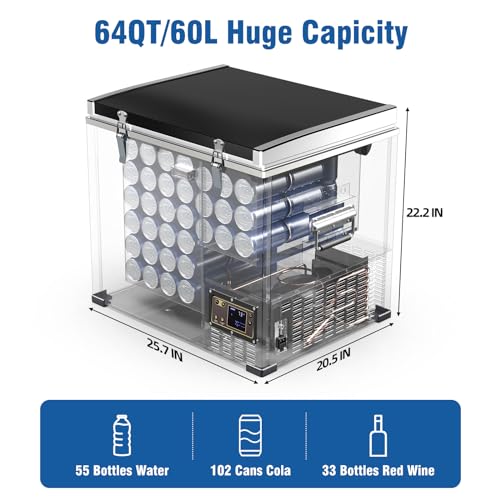 BODEGA 12 Volt Refrigerator, 43L Protable Freezer Car Fridge