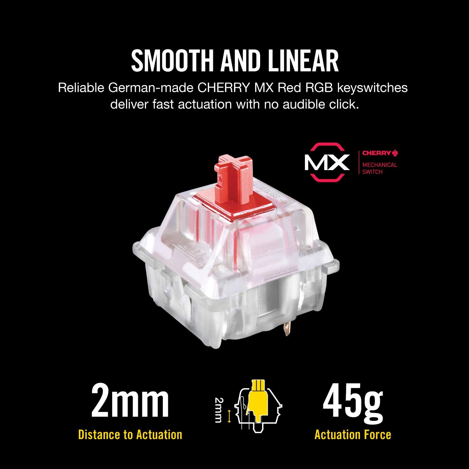 CORSAIR - K68 RGB Mechanical Gaming Keyboard RGB Backlit Cherry MX Red Switch - Black
