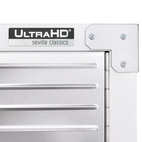 Seville Classics UltraHD Solid Steel Lockable Metal Storage Cabinet Locker Organizer, w/Adjustable Shelves for Garage, Warehouse, Office, Classroom, Granite, 48" W x 24" D x 72" H