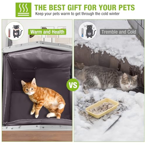 GUTINNEEN Outdoor Cat House Insulated for Winter Weatherproof Feral Cat Shelter