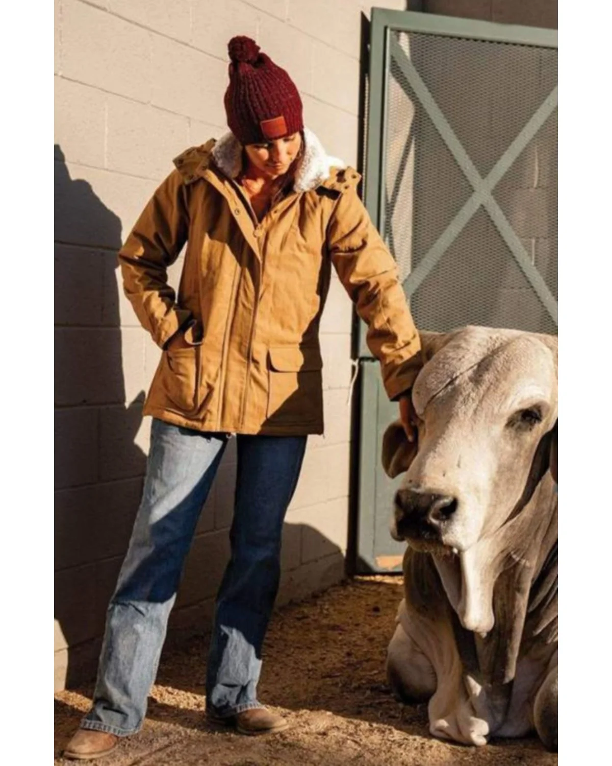 Outback Trading Co Women's Canvas Juniper Fleece Hooded Jacket Tan 3X  US