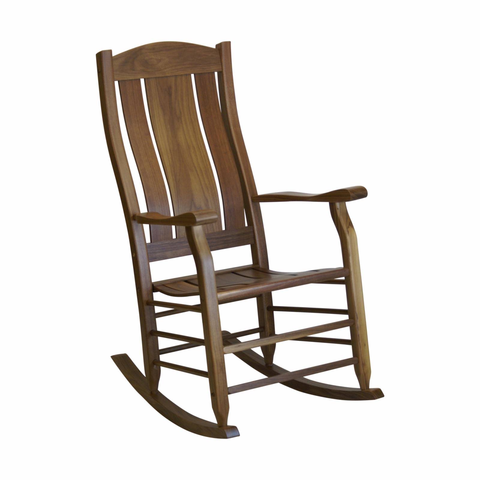 Hinkle Carrington 240 Slat Back Wood Patio Rocking Chair, Brown