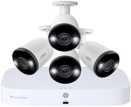 Lorex 4K Ultra HD 3TB 8-Channel Wired NVR System with Six Indoor/Outdoor Smart Deterrence Cameras