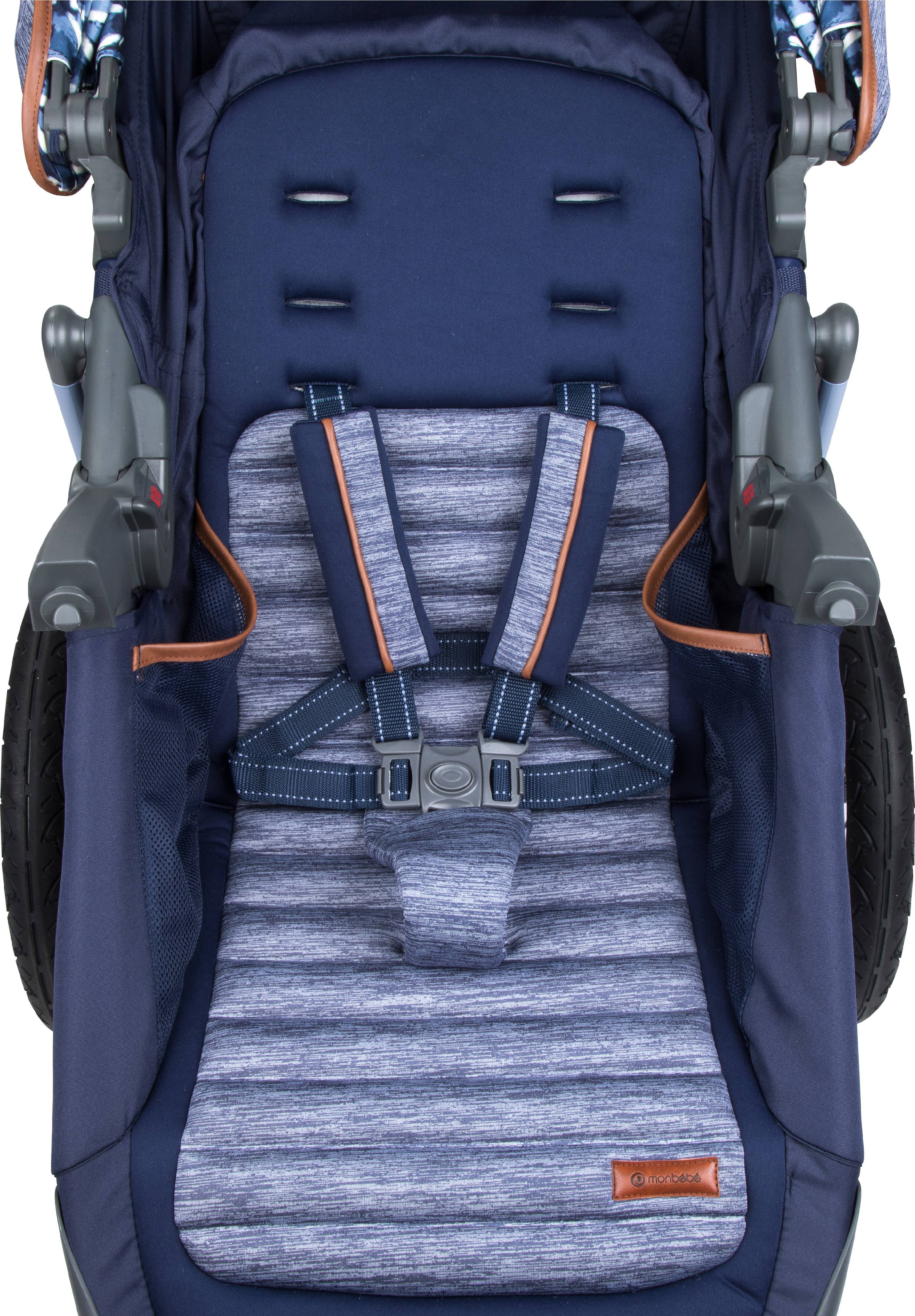 Monbebe Rebel II Complete Jogging Travel System Stroller with Rear-Facing Infant Car Seat, Boho